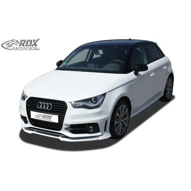 Front splitter på Audi A1 8X Sportback S-Line med sporty frontfanger og aluminiumsfelger.