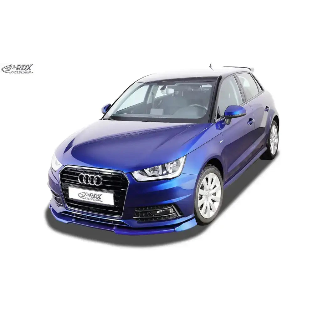 Frontleppe Audi A1 8X/8XA 15-18 Sportback S-Line med sorte detaljer, sett forfra mot hvit bakgrunn.