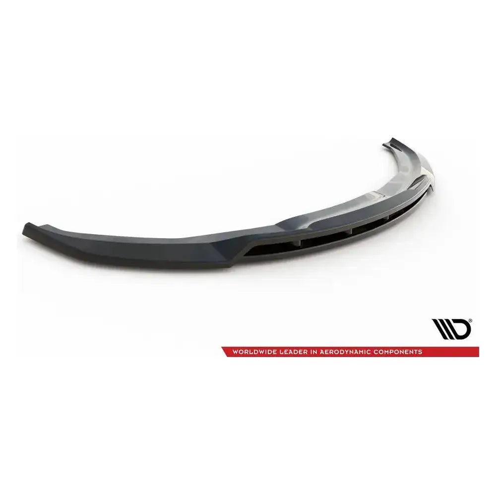 Front lip til BMW 3 GT F34 13-16, svart plastspoiler med luftspor mot hvit bakgrunn.