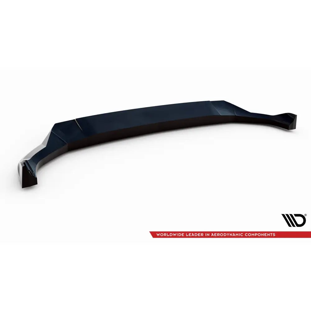 Front splitter til BMW X7 M-Pack G07 Facelift i sort, glanset finish med synlig produsentlogo.