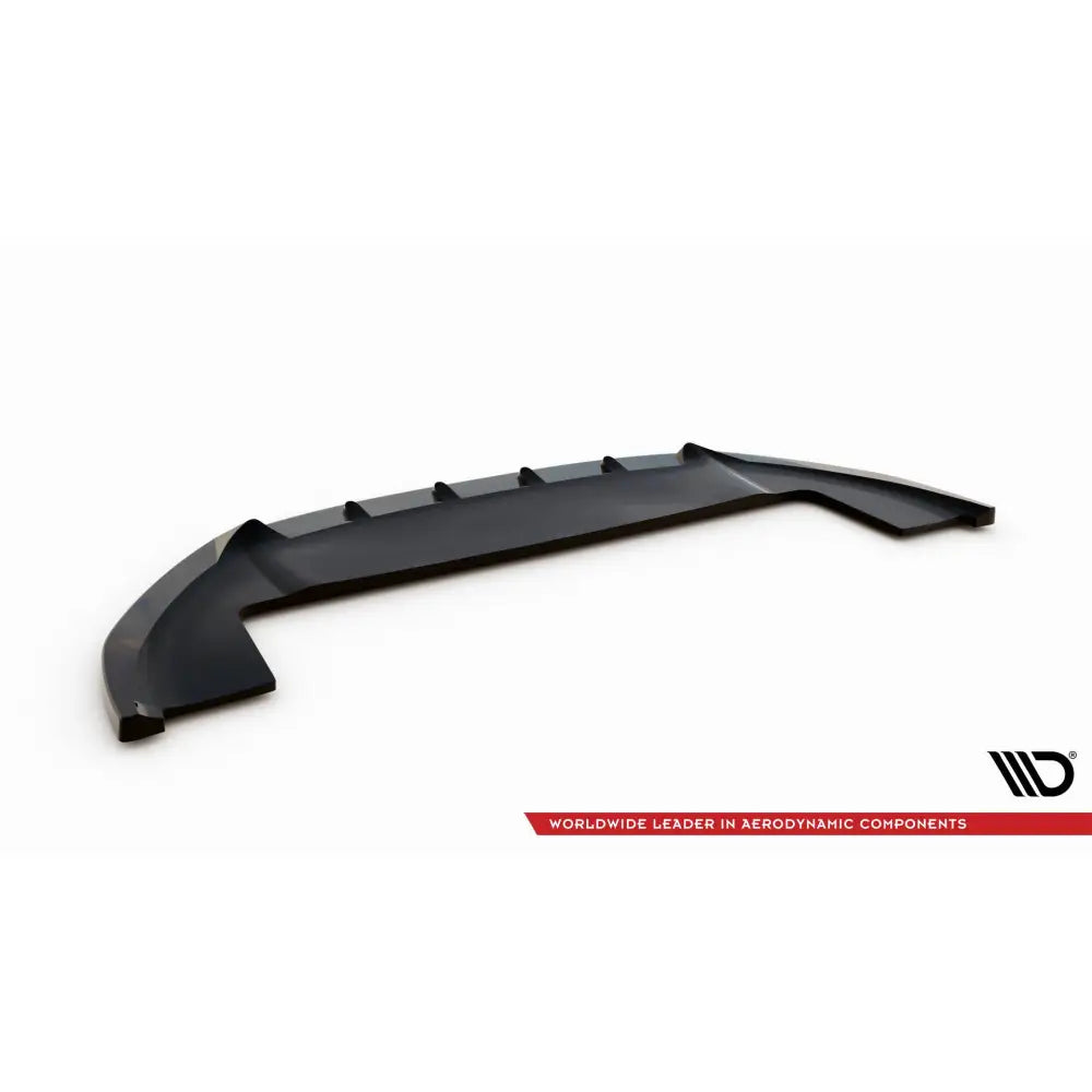 Frontspoiler Fiat 500X Sport Mk1 Facelift i svart plast med vertikale ribber, sett skrått ovenfra.