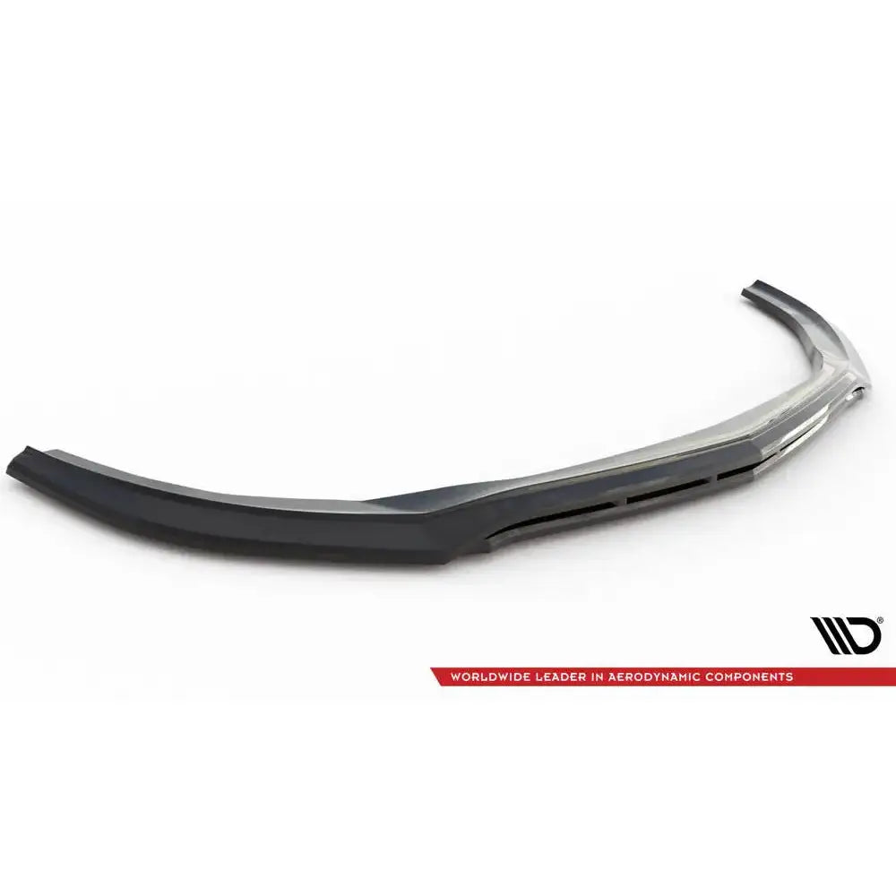 Frontspoiler Mercedes S-Klasse W223 20- AMG-Line i sort og sølv, skrå vinkel, markerte kanter.