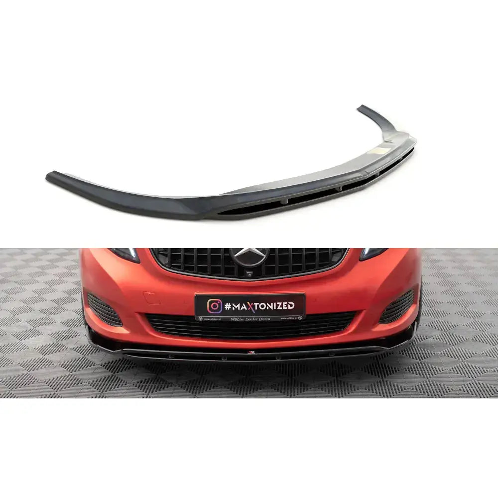 Frontspoiler til Mercedes V-Klasse W447 14-19 i svart plast, vist alene mot hvit bakgrunn.