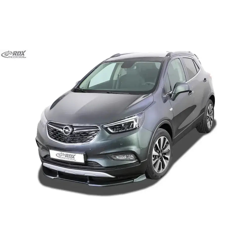 Frontleppe på Opel Mokka X 16- SUV, montert under frontfanger med kromdetaljer og moderne lykter.