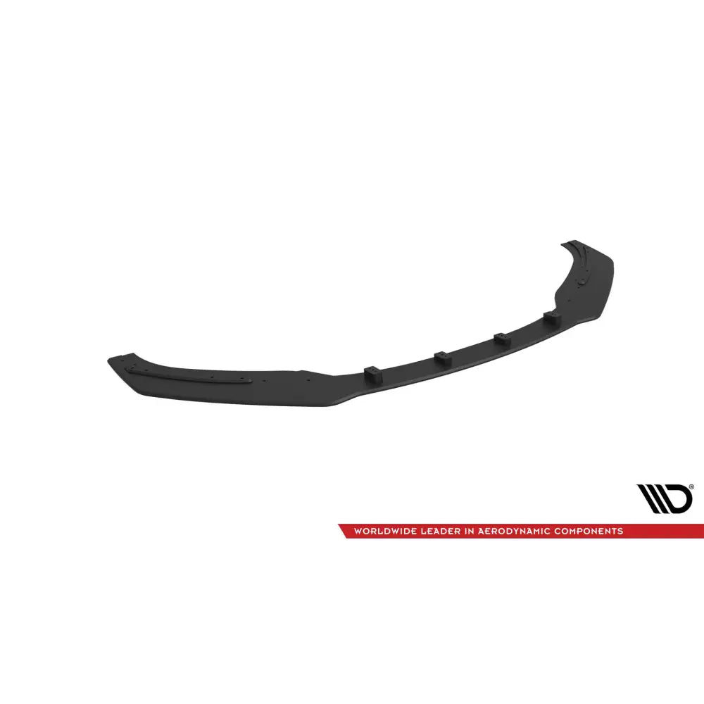 Frontspoiler Audi TT S Street Pro i sort plast, skrå vinkel med synlige monteringspunkter.