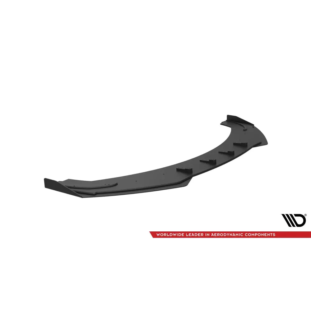 Spoiler til Audi A7 Street Pro med flaps, sort finish, skrått ovenfra, viser vinkeldetaljer og hevede kanter.