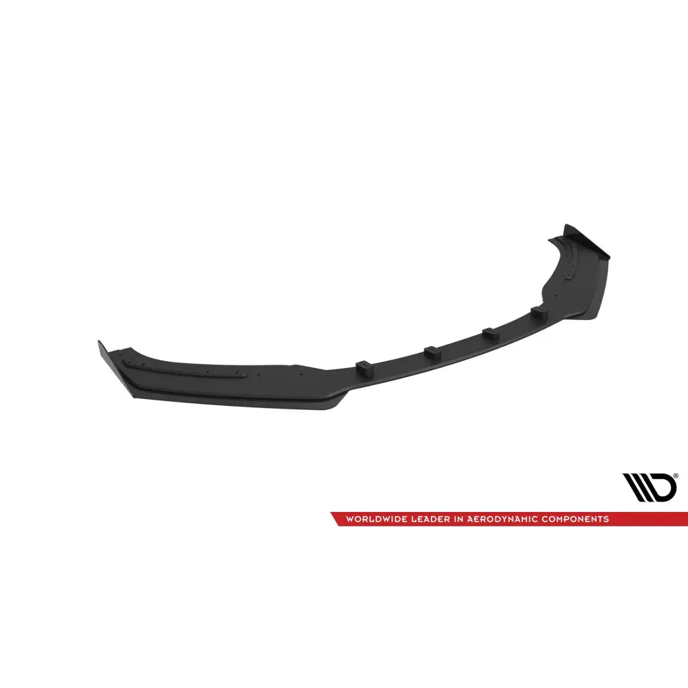 Frontspoiler Audi TT S Street Pro i sort matt plast, sett skrått ovenfra med synlige festepunkter.