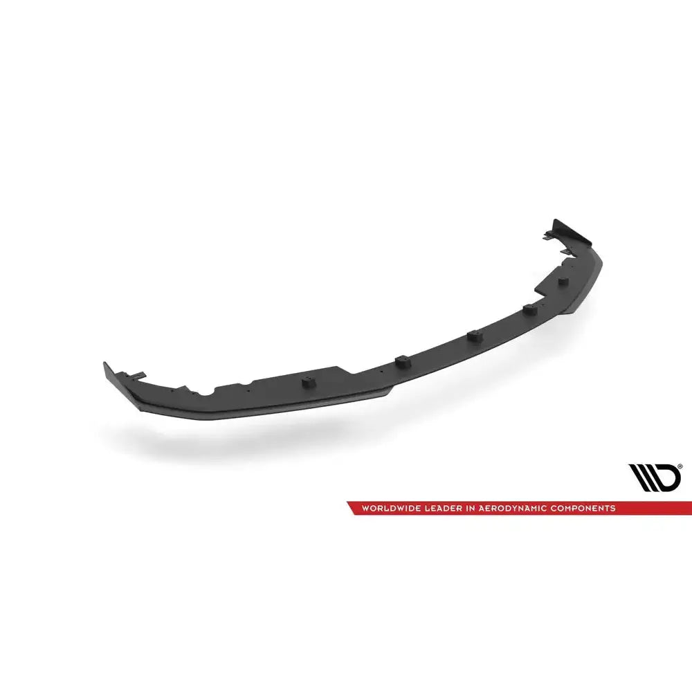 Front lip for Street Pro + Flaps BMW 4 M-Pack G22, svart plast med aerodynamisk design og festeanordninger.