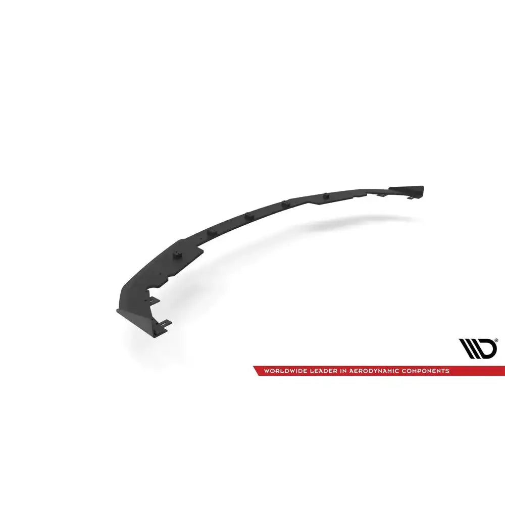 Frontspoiler Street Pro + Flaps for BMW 4 M-Pack G22, sort plast sett skrått ovenfra med monteringspunkter.