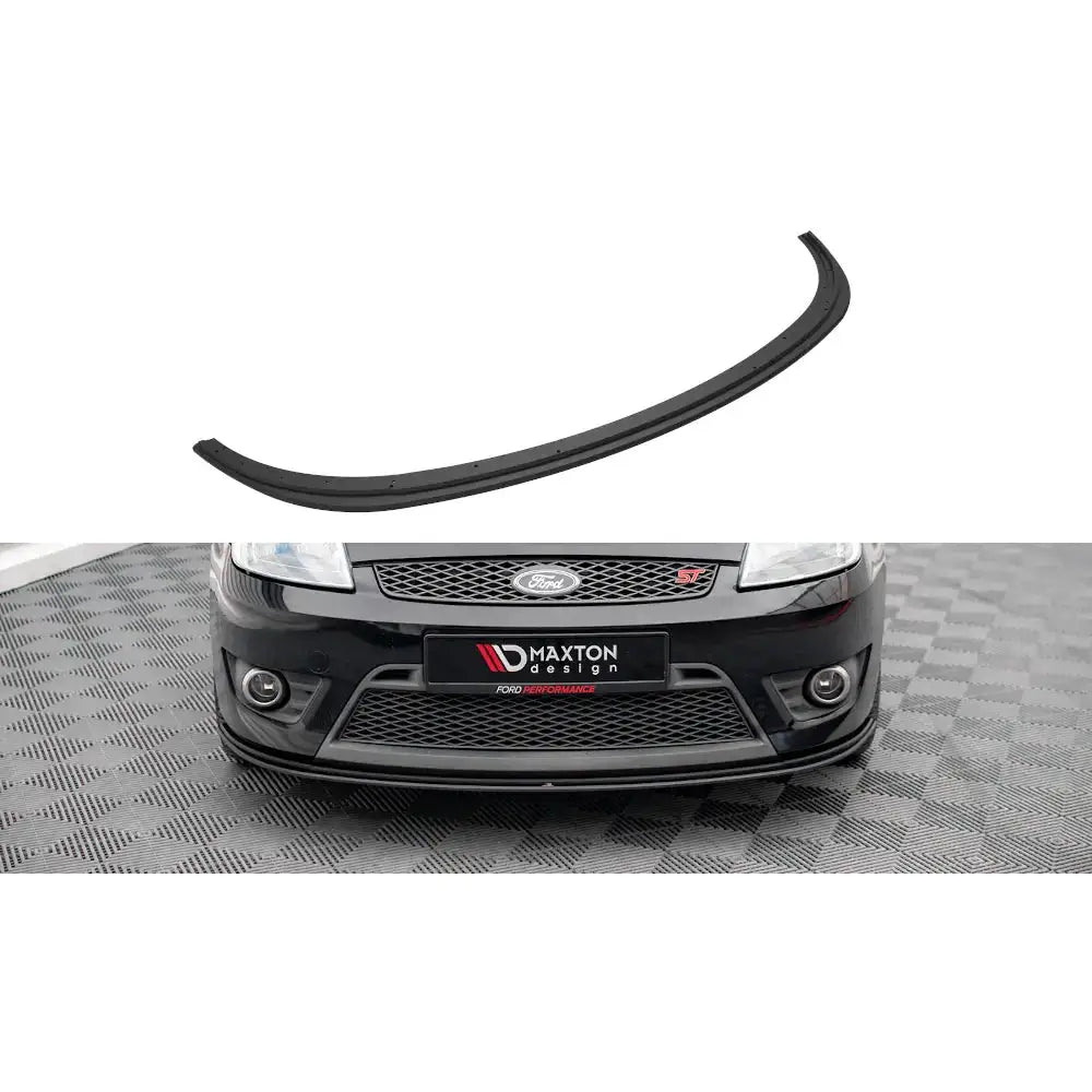 Frontspoiler Street Pro til Ford Fiesta ST Mk6 04-08, svart plast, montert og som enkeltstående produkt.