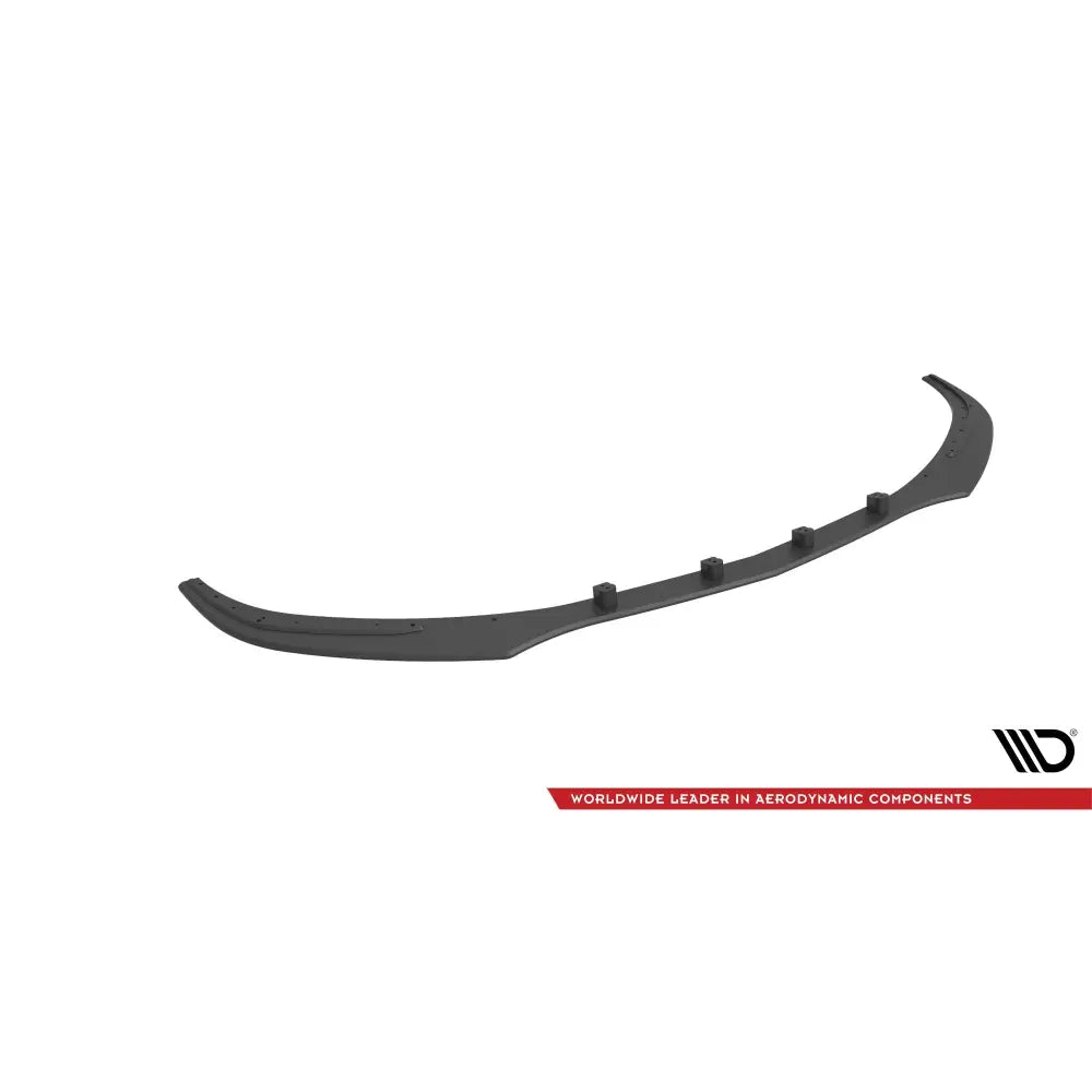 Front lip for Mercedes C63 W205 Facelift Street Pro, sort plast med fire festeanordninger, sett forfra.