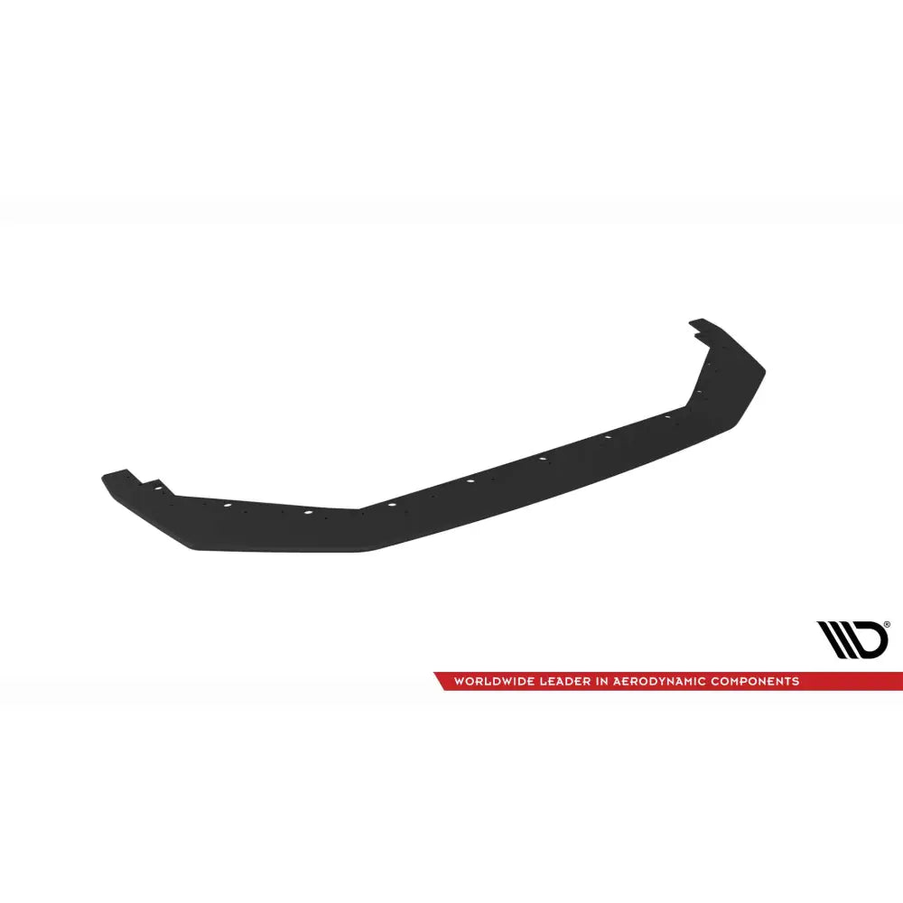 Frontspoiler til Nissan GTR R35 Street Pro Facelift sett forfra med synlige festepunkter og logo.