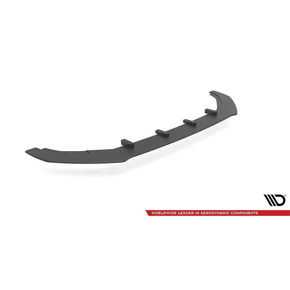 Front splitter Street Pro V.1 for Volkswagen Golf R Mk7, svart plast med buet design og fremspring.