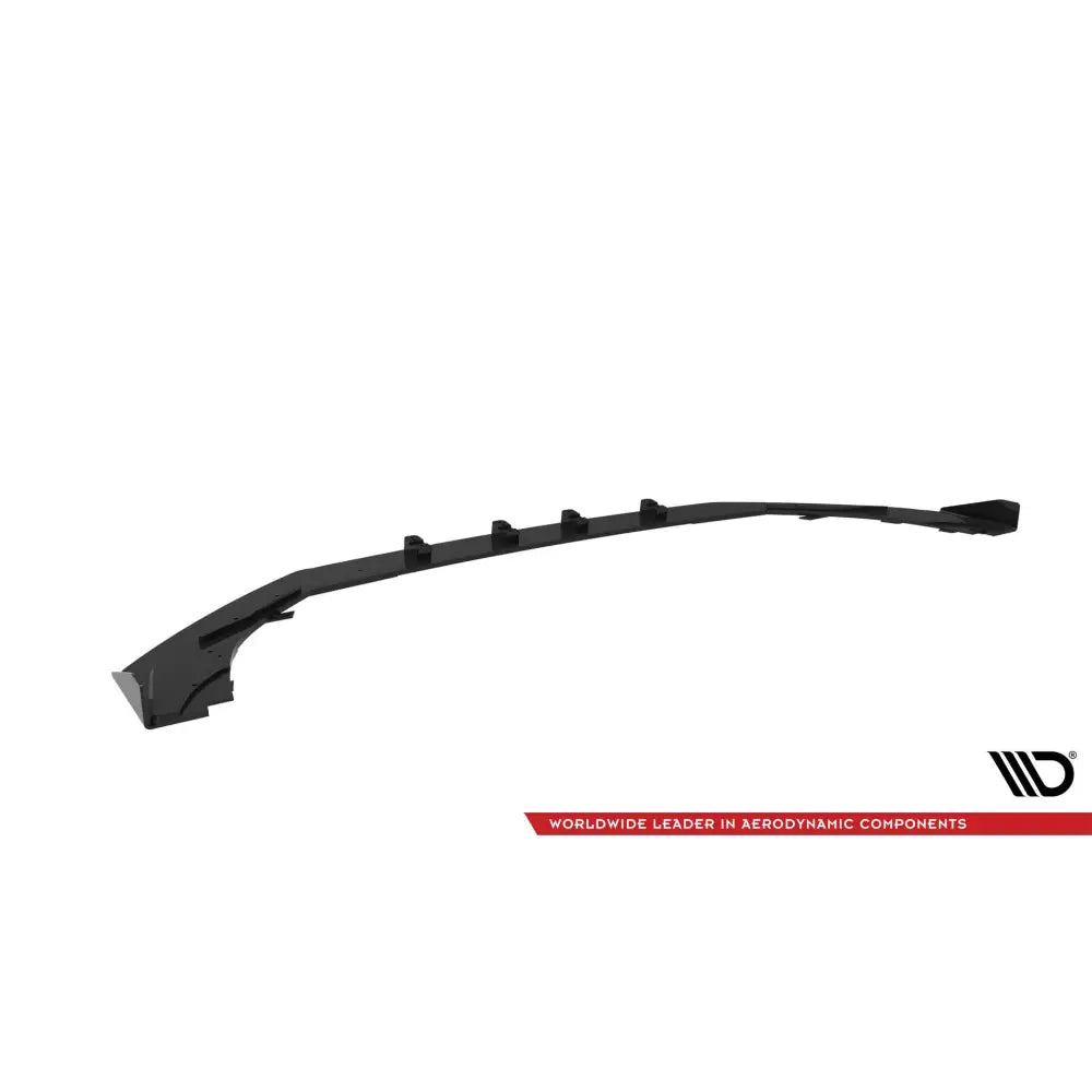 Spoiler Audi RS3 Sedan 8V Facelift Street Pro V1 i sort plast sett skrått med synlige festepunkter.