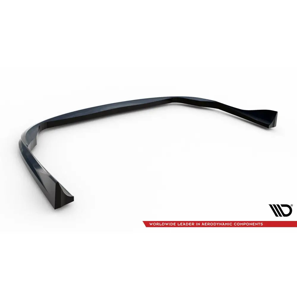 Frontspoiler til Toyota GR86 Mk1 Street Pro V1 med flaps, buet svart design sett i fugleperspektiv.