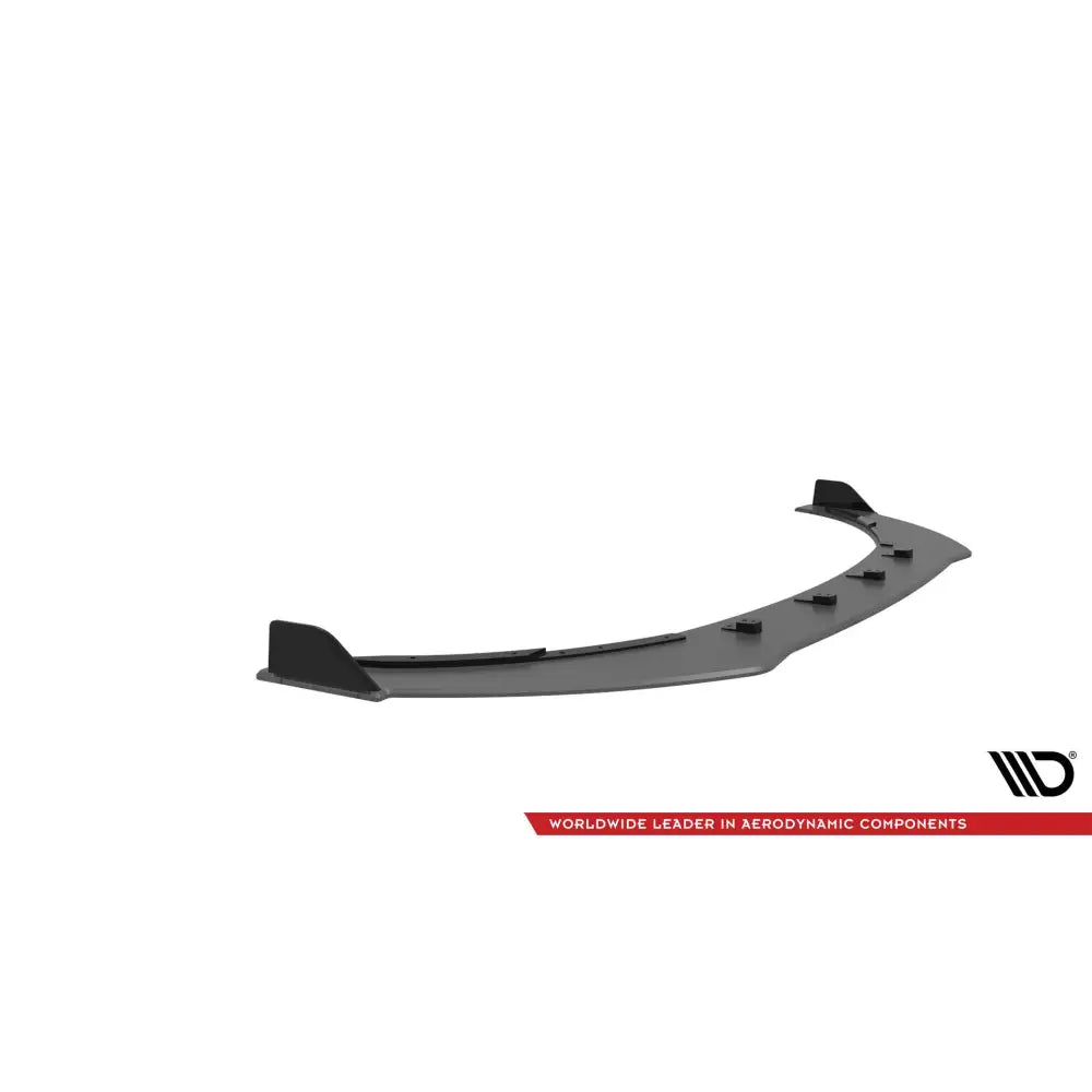 Frontspoiler Toyota GR86 Mk1 Street Pro V2 sett skrått, sort plast med opphøyde fester og markante ender.