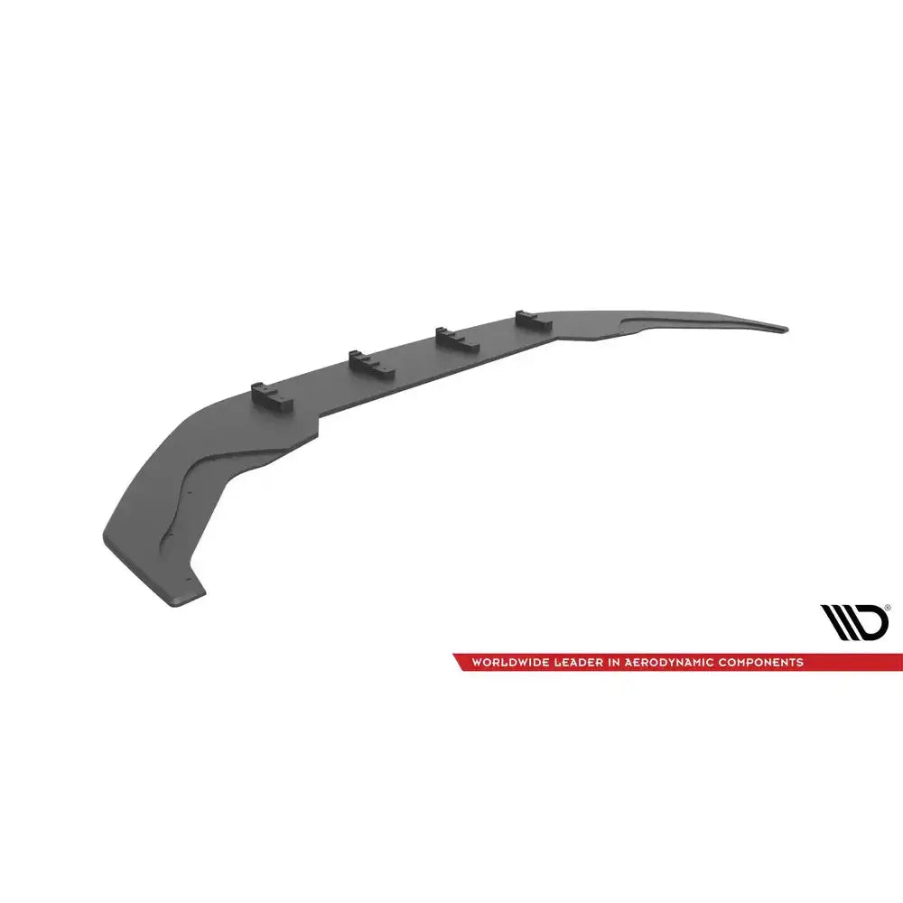 Frontspoiler Street Pro til Volkswagen Arteon R, svart plast med tre fester, sett fra skrå toppvinkel.