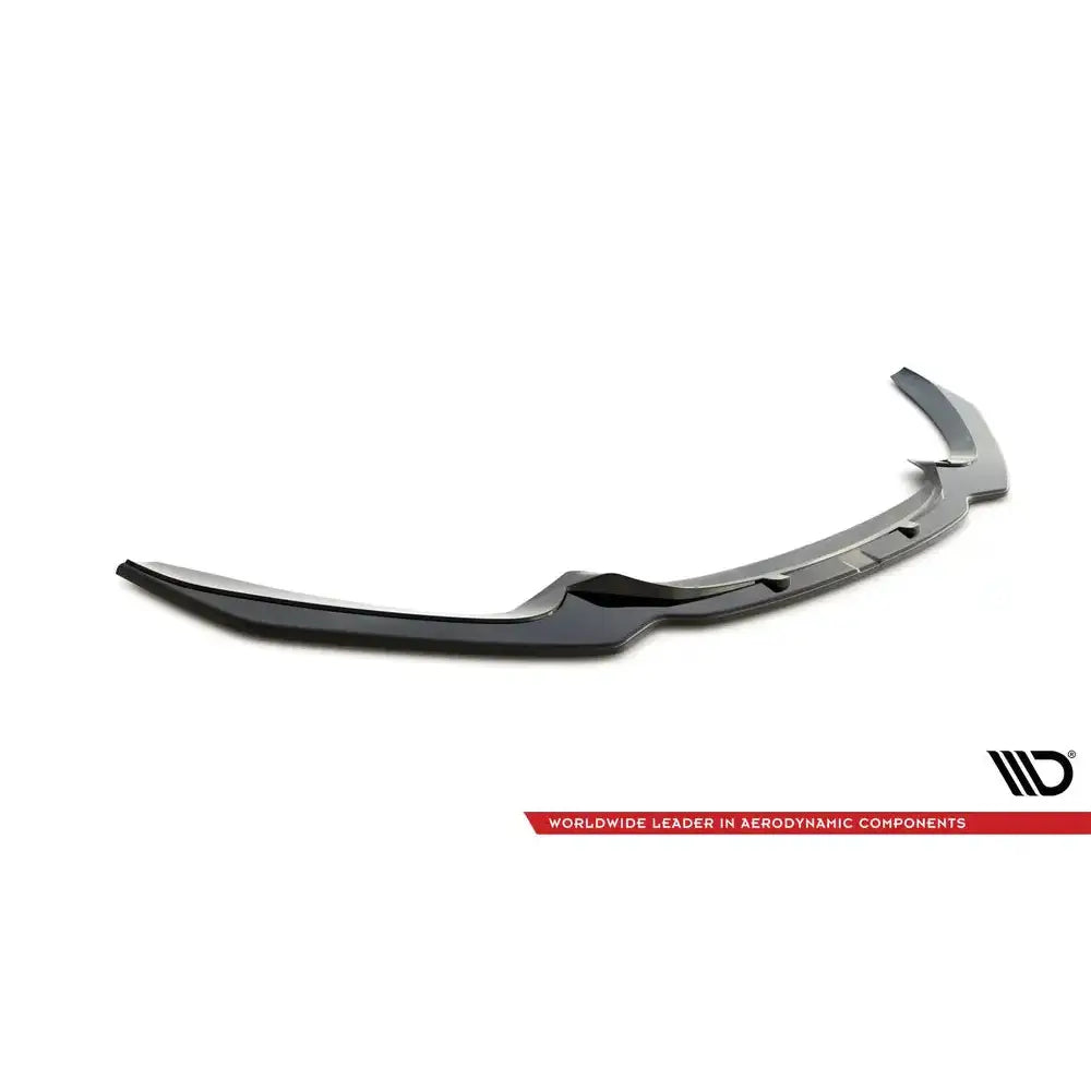 Front lip til BMW 1 F20/F21 M-Power Facelift V.1 i sort glans med aerodynamiske kanter.