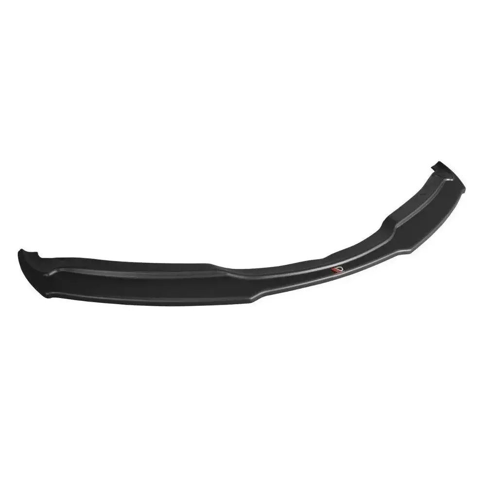 Frontspoiler til BMW 3 E90 Mpack V.1, svart plast, sett ovenfra med liten logo i midten.