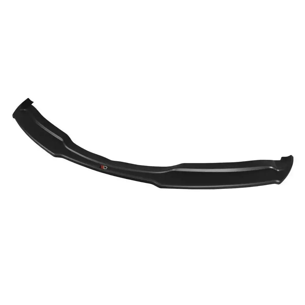 Spoiler til BMW 3 E90 Mpack V.1 sett ovenfra i sort plast med buet form og diskret logo på midten.