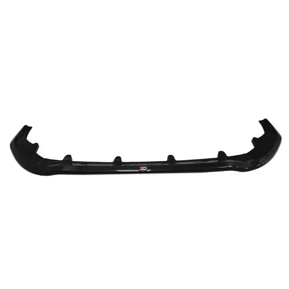 Front lip på Lexus RX Mk4 V.1 F-Sport, sort blank spoiler med ribber og sentrert logo, sett forfra.