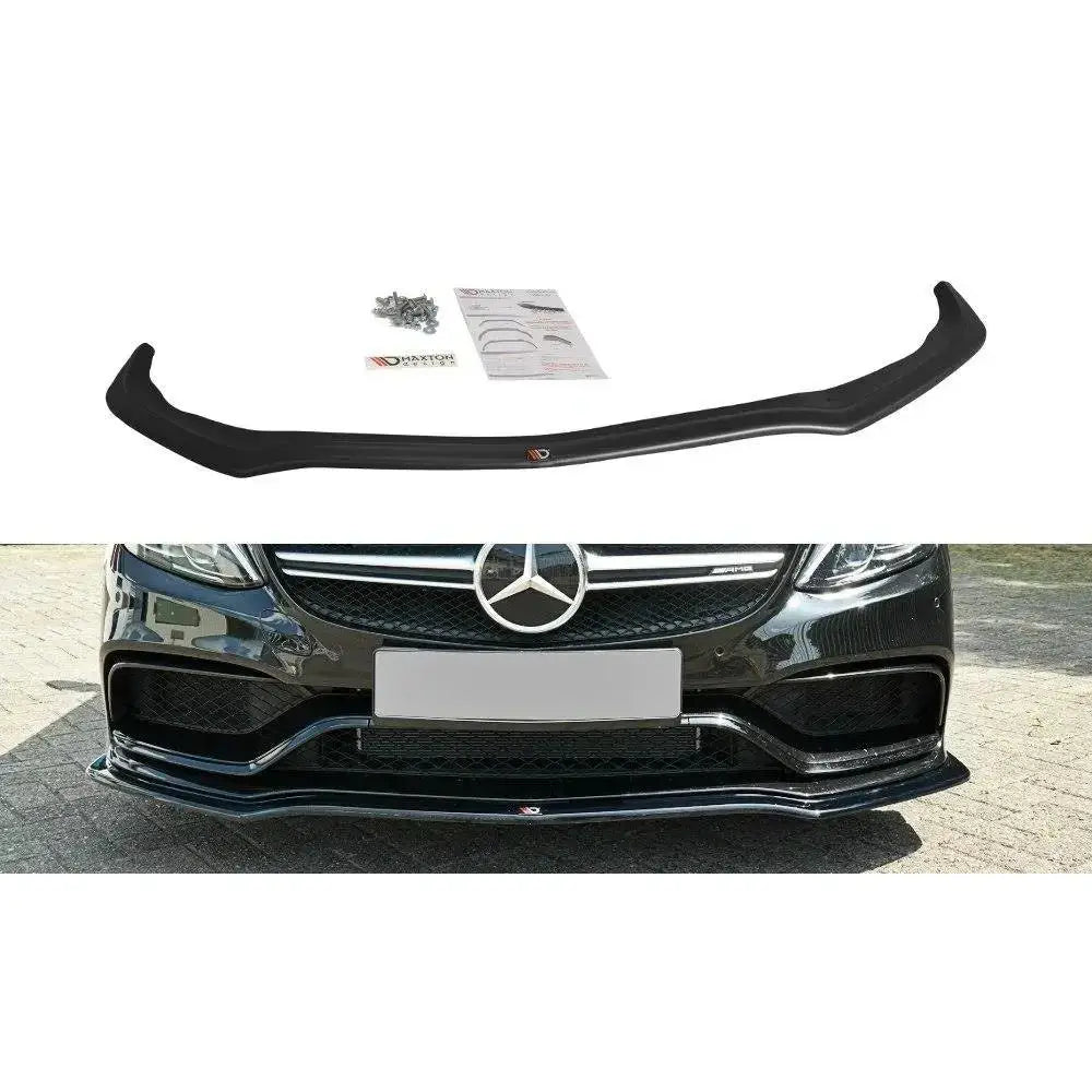 Frontleppe til Mercedes C-Class S205 63Amg Estate montert på svart bil, sett forfra.