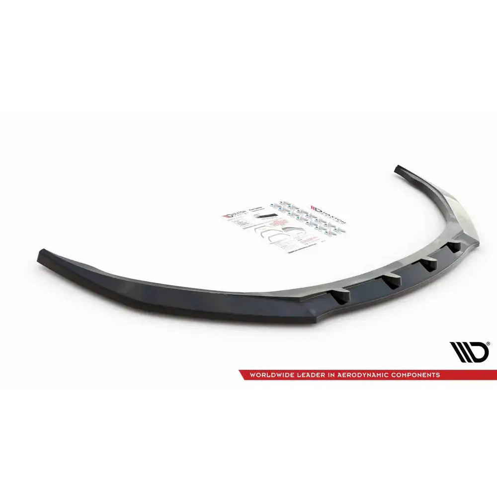 Front lip til Opel Insignia Mk2 17-, sort plastspoiler med luftkanaler, monteringsutstyr og instruksjoner.