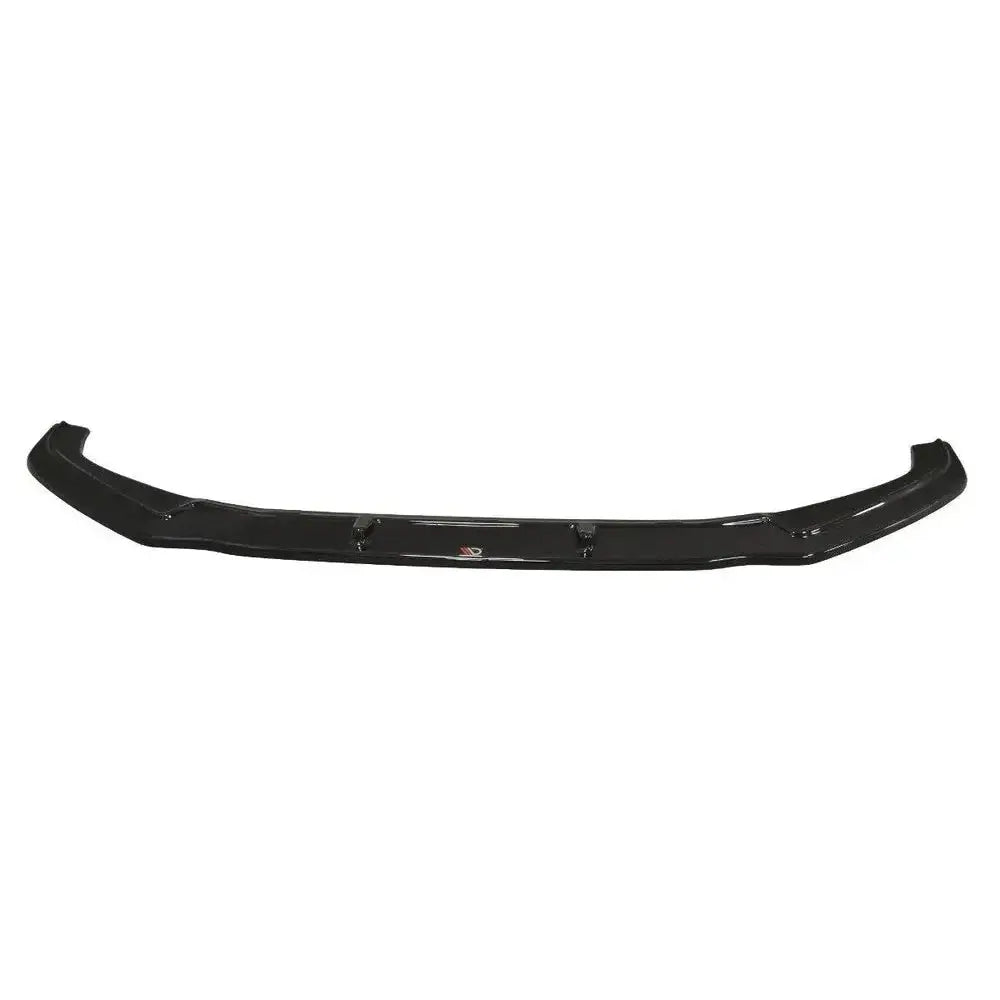 Front lip Audi S4 / A4 S-Line B9 V.2 i sort blank plast sett forfra med synlige festeanordninger.