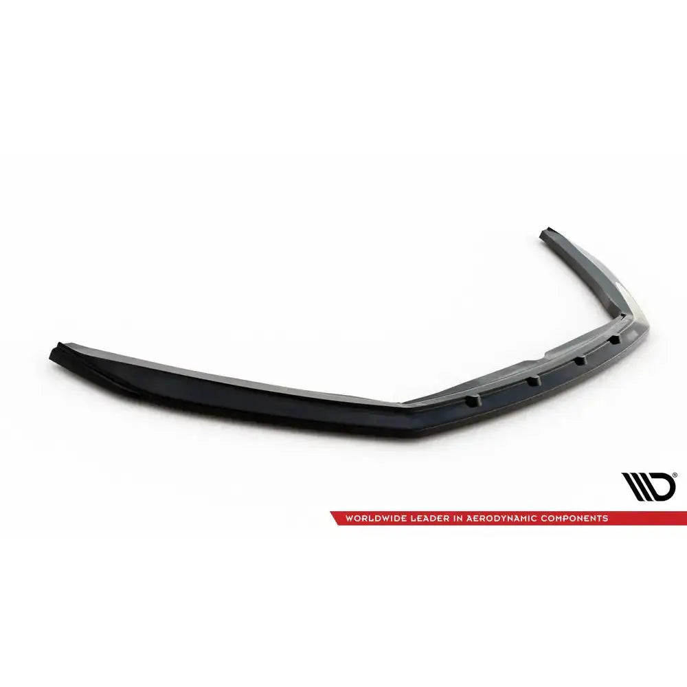 Frontspoiler Jaguar F-Type Mk1 Facelift V.2 sett skrått ovenfra med markerte vinkler og monteringshull.