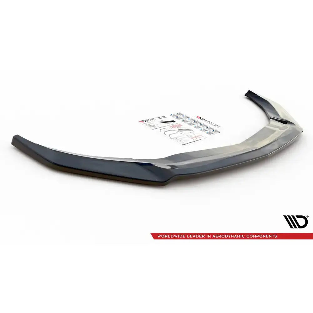 Front splitter Mercedes A45 W176 Facelift V.2 Aero sort glanset plast med monteringsutstyr og instruksjoner.