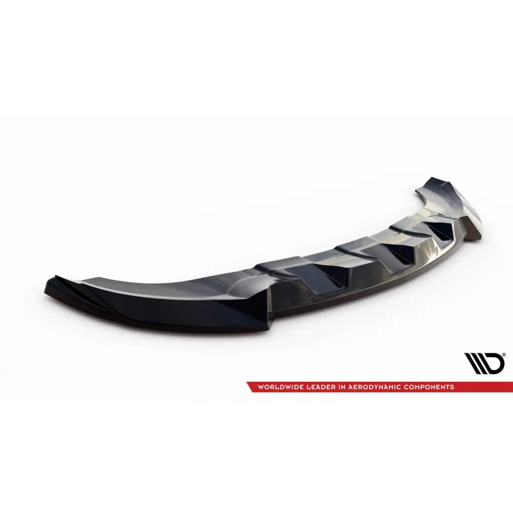 Front lip til Mercedes GLE Coupe 43 AMG C292, sort glanset spoiler med aerodynamiske detaljer.