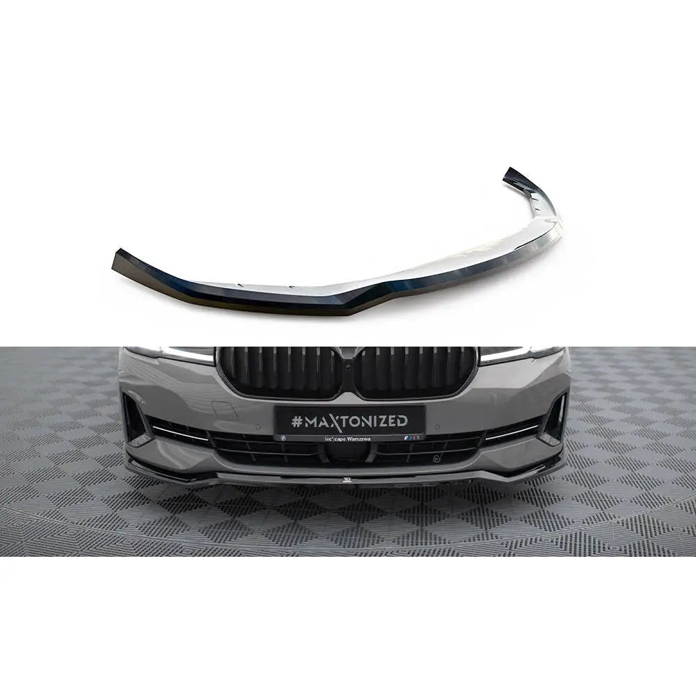 Frontspoiler BMW 5 G30/G31 Facelift V2 i blank sort plast vist separat foran bilfront.