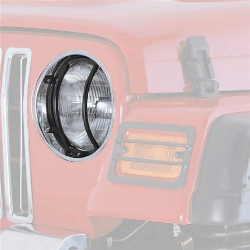 Frontlyktbeskyttelse Svart Stål Foran Smittybilt - Jeep Wrangler Tj 97-06