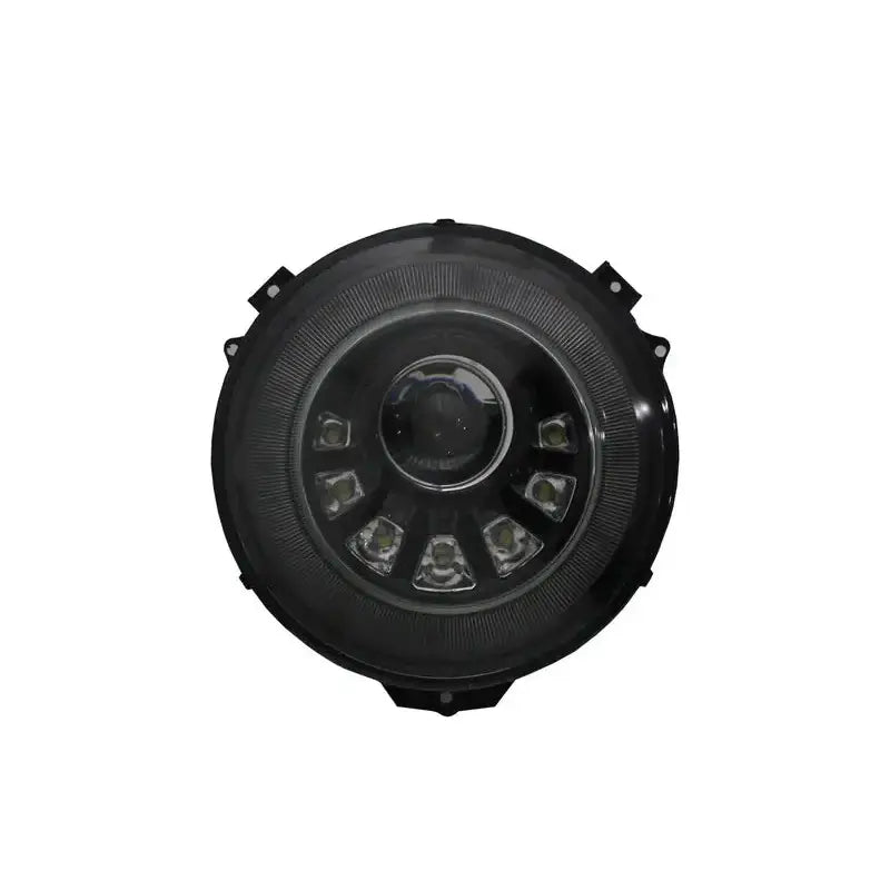 Hovedlykter Bi-Xenon Dynamic/M-Square Mercedes G-Klasse sett rett forfra med sort rund LED-lampe.