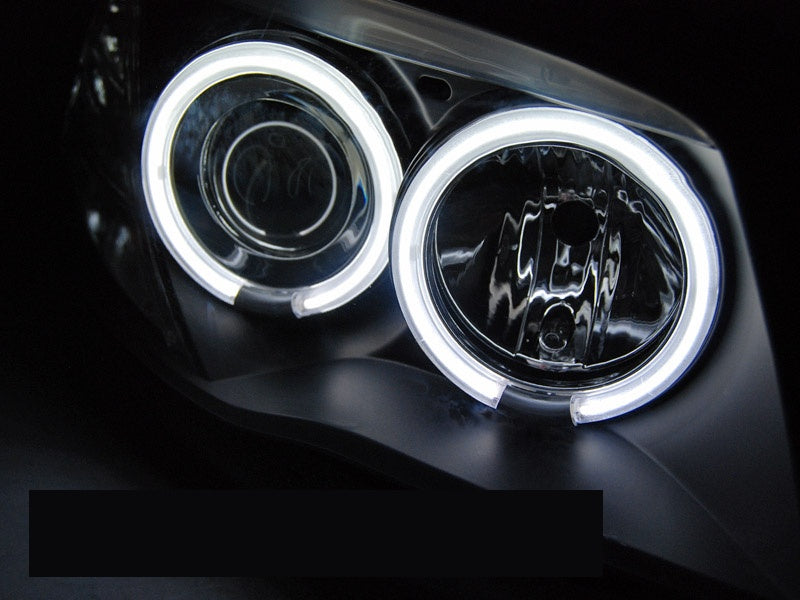 Sett med svarte frontlykter med Angel Eyes for BMW 1-serie E82 E88 – LPBMM6