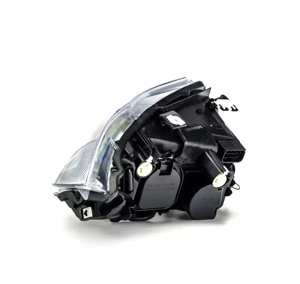 Hovedlykter Bmw 3 Serie E90 E91 05-08 sett bakfra med monteringsdetaljer på hvit bakgrunn.