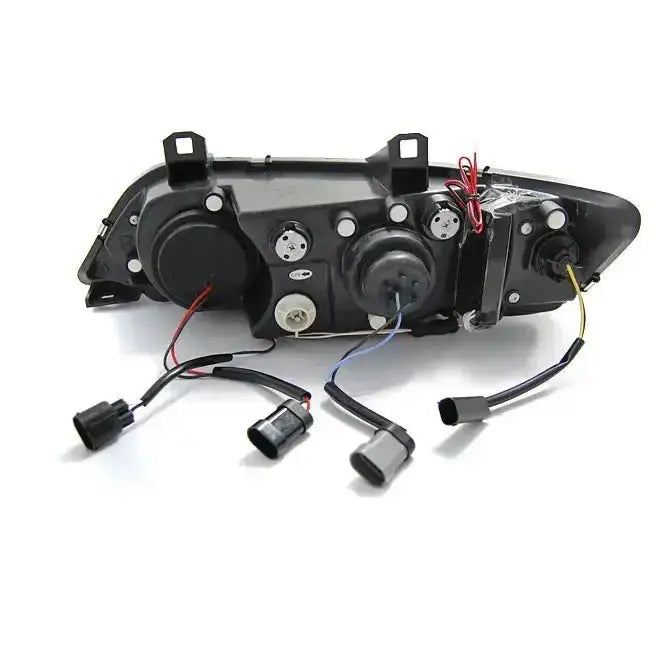 Headlights Bmw Z3 01.96-02 Angel Eyes CCFL Chrome bakside med ledninger, kontakter og runde deksler.