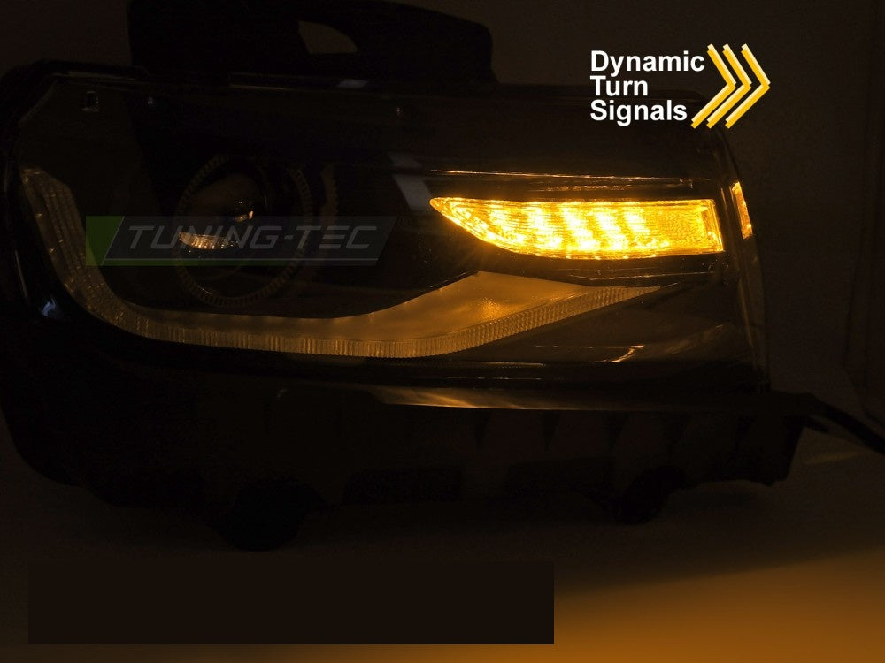 Sett med Tube LED frontlykter LPCT15 for Chevrolet Camaro svart finish