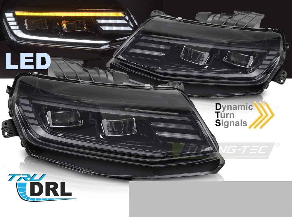 Frontlykter Chevrolet Camaro LPCT17 med integrert LED dagkjørelys nærbilde