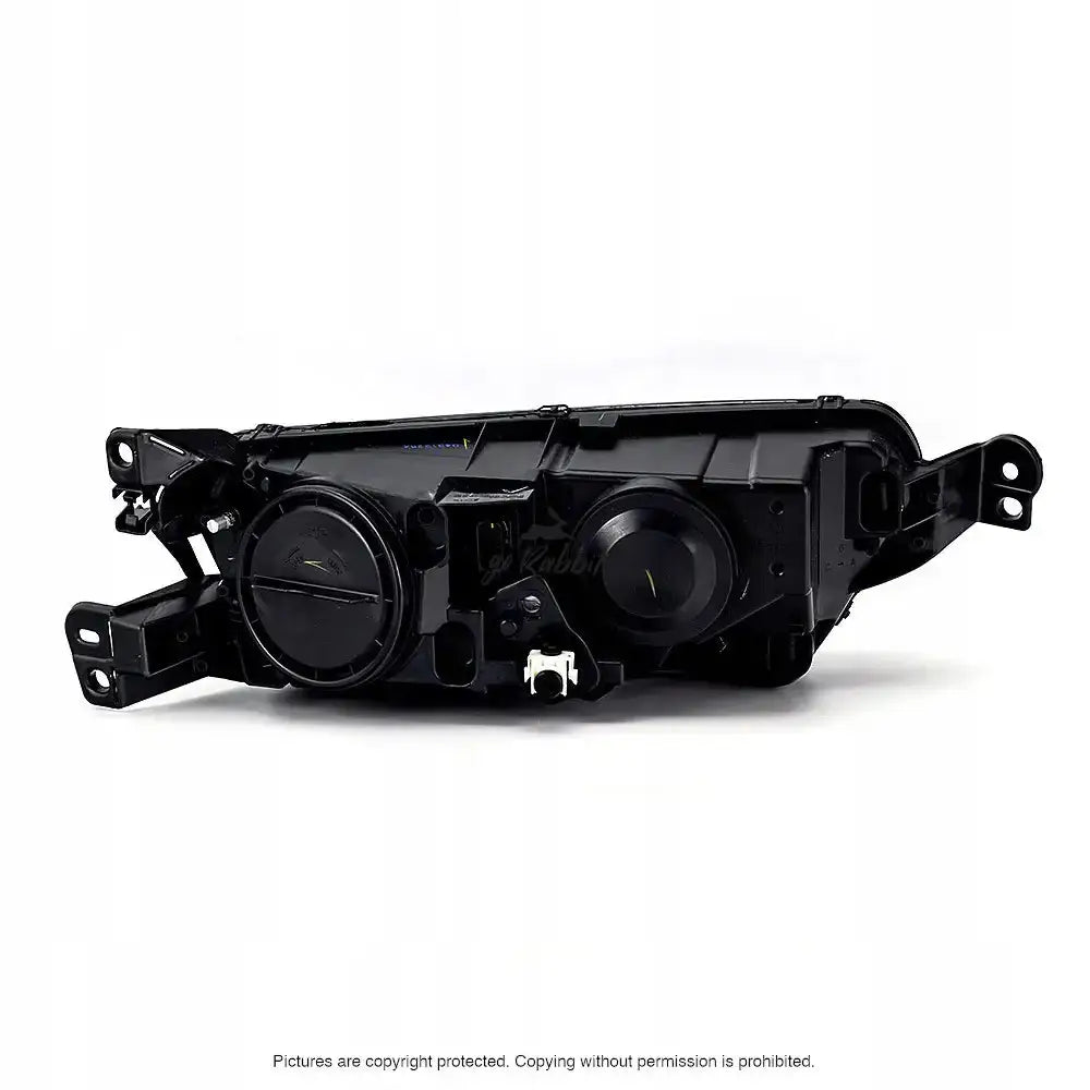 Headlamp til Citroen C4 Picasso 13-16, bakside med to runde deksler og monteringspunkter.
