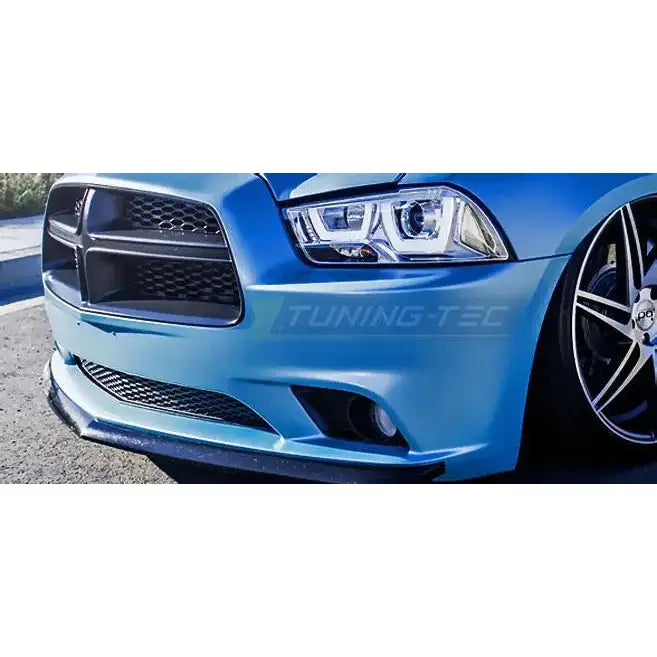 Hovedlys Dodge Charger LX II 11-15 Tube Light Chrome sett fra venstre hjørne med sorte detaljer.