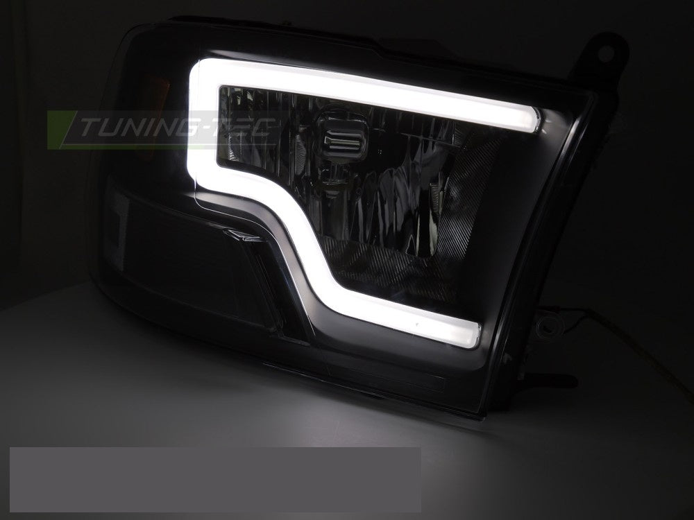 Frontlyktsett Dodge Ram 2009-2018 svart finish tube light LPDO36 komplett par