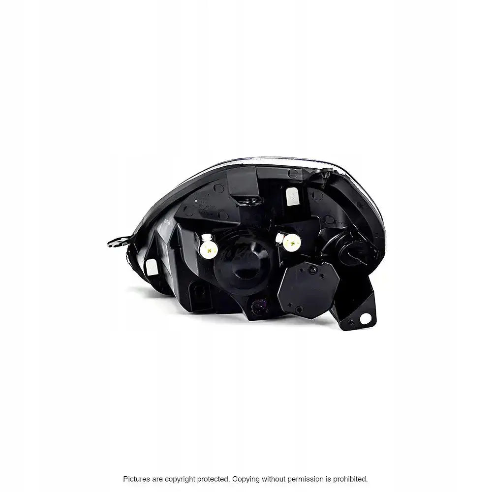 Headlights Fiat Grande Punto 05-08 H4 sett bakfra med koblingspunkter og justeringsskruer mot hvit bakgrunn.