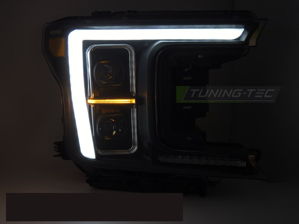 Ford F150 MK13 svarte LED-frontlykter venstre og høyre side komplett sett