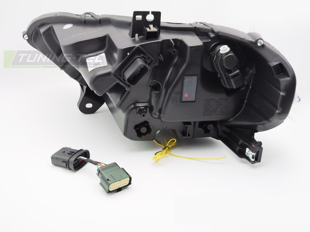 Frontlykter sett med LED-teknologi for Ford Mustang svart finish bakside