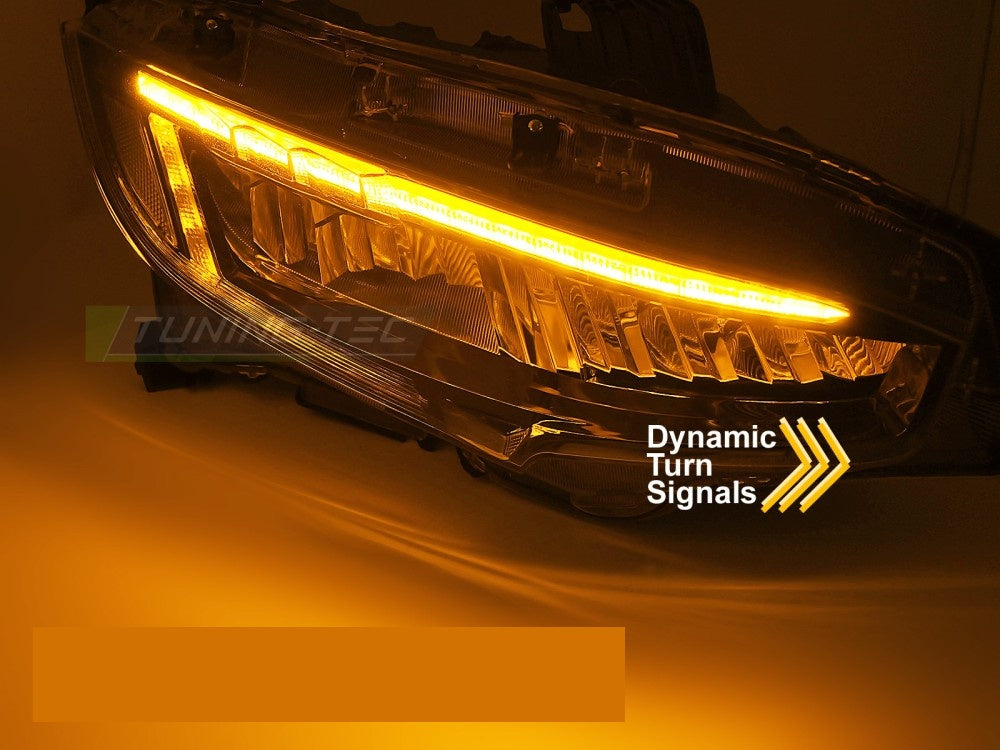 Komplett sett frontlykter Honda Civic X 2016–2021 full LED svart
