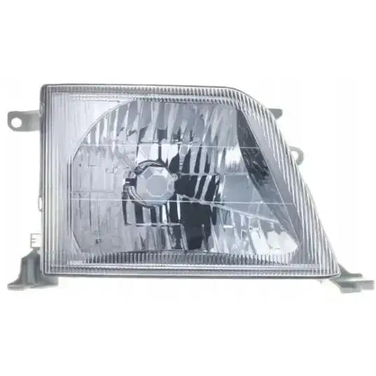 Frontlykter høyre Toyota Land Cruiser J90 J95 00-02, rektangulær lykt i klart glass sett forfra.