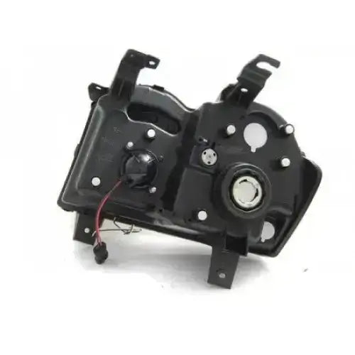 Headlights Jeep Grand Cherokee 05-08 Black Tube Light sett bakfra med ledninger og monteringsfester synlige.