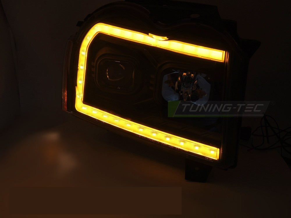 Komplett sett frontlykter Jeep Grand Cherokee WH Tube Light svart LPCH49
