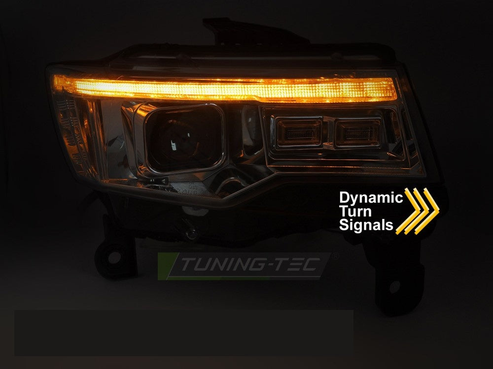 Komplett sett frontlykter krom tube light til Jeep Grand Cherokee WK2 LPCH35 produktbilde